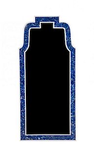 A Queen Anne Style Lapis Veneered Pier Mirror, Height 60 x width 27 1/2 inches.