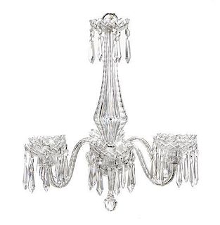 A Waterford Cut Glass Six-Light Chandelier, Height 24 x diameter 23 inches.