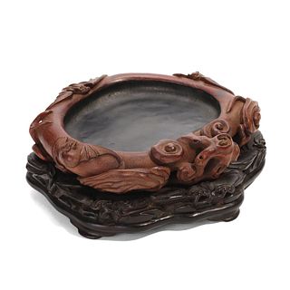 A BOXWOOD CARVED INKSLAB