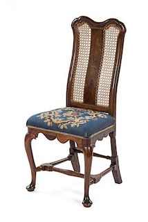* An American Queen Anne Walnut Side Chair, 19TH CENTURY, Height 41 3/4 inches.