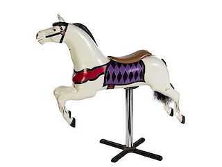 An American Painted Carousel Horse, Height 40 x width 62 inches.