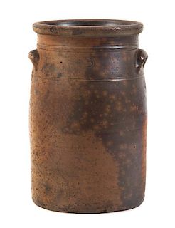 An American Stoneware Crock, POSSIBLY GALENA, Height 16 3/4 inches.