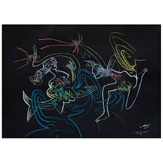 ROBERTO MATTA, Niños y madonas de como nace una violeta de José Martí, serie Verbo América, 1985, Firmada, Litografía p.d.a, 50 x 70 cm | ROBERTO MATT