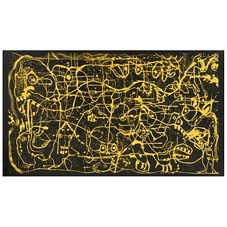 SERGIO HERNÁNDEZ, Sin título, Firmada Xilografía entelada 19 / 30, 120 x 210 cm | SERGIO HERNÁNDEZ, Untitled, Signed, Linen woodcut 19 / 30, 47.2 x 82
