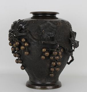 Antique Bronze 'Grape' Vase