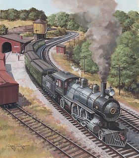 J. Craig Thorpe (B. 1948) "Indiana Locomotive" Oil