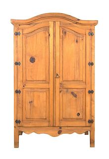 An American Pine Armoire, Height 78 x width 57 x depth 27 inches.