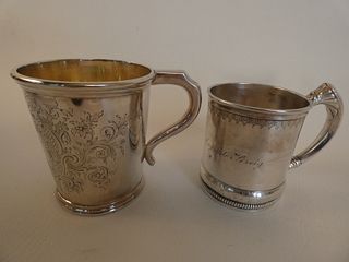 2 ANTIQUE SILVER CUPS