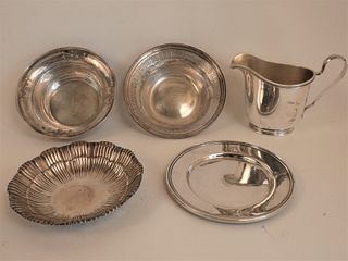 5 PIECES STERLING SILVER HOLLOWWARE