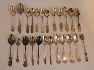 24 ASSORTED SILVER SPOONS