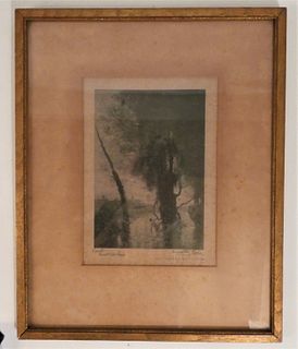 COROT LITHOGRAPH OF NYMPHS