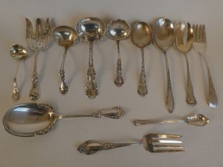 12 STERLING SERVING PIECES