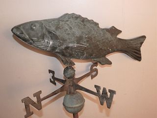 OLD COPPER FISH WEATHERVANE