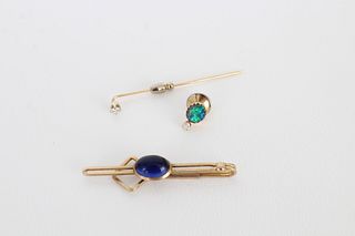 (3) Assorted Diamond Tie Pins/Clips