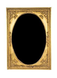 * A Victorian Giltwood Mirror, Height 42 1/2 x width 30 inches.