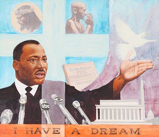 David Stone (1922-2001) "Martin Luther King" Oil