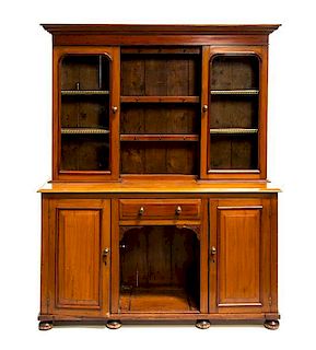 * An American Walnut Welsh Dresser, 19TH CENTURY WITH ALTERATION, Height 75 1/4 x width 60 x depth 18 inches.