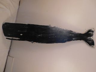 6 FOOT WOOD WHALE PLAQUE