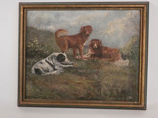 PAINTING 3 DOGS IN LANDSCAPE