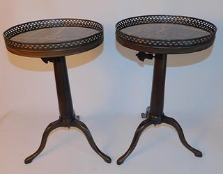 PAIR MARBLE TOP STANDS