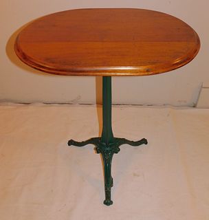 ANTIQUE IRON AND WOOD TABLE