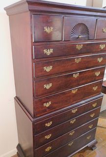 PERIOD MAHOGANY CHEST ON CHEST ATTR. AMERICAN