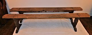 PAIR PINE LONG BENCHES 