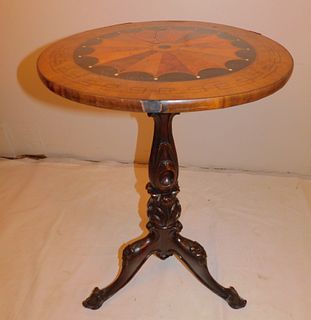 VICTORIAN MARQUETRY INLAID STAND 