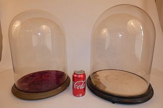 2 ANTIQUE GLASS DOME DISPLAYS
