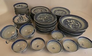 CHINESE CANTON PLATES & CUPS