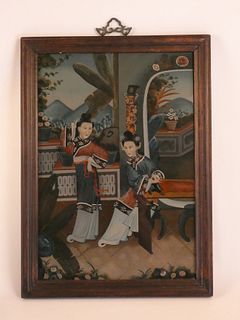 CHINESE REVERSE PAINTED PANEL