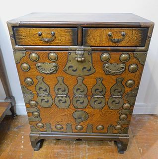 ASIAN BRASS MOUNTED CHEST