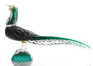 Murano Venetian Blown Glass Bird Sculpture