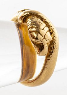 Vintage 18K Yellow Gold Snake Ring