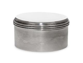 A George III Silver Canister, John Robins, London, 1811, of cylindrical form, the lid having a banded rim.