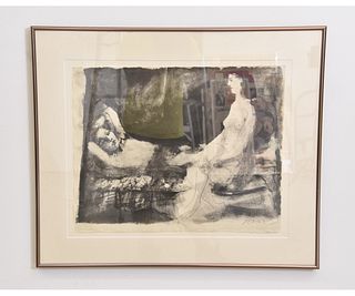 Picasso Homme Couche et Femme Assise Lithograph