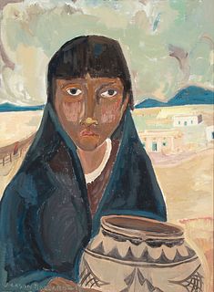 Jackson Ballard, Untitled (Pueblo Woman with Pot), 2018