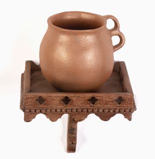 New Mexico, Wood Repisa Shelf and Micaceous Pot