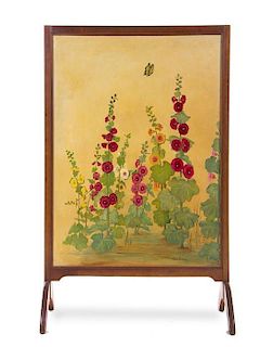 An American Painted Floor Screen, EDNA HARTMAN, Height 60 1/4 inches.