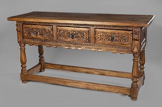 Spanish-Style, Carved Wood Buffet Table