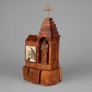 New Mexico, Carved Wood Church Altarpiece, ca. 1940