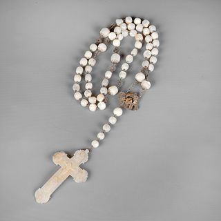 Silver Filigree and Mother of Pearl Rosary