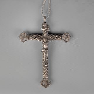 Mexico, Metal Alloy Crucifix Pendant, Early 20th Century