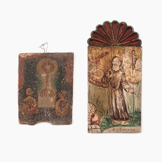 Mexico or New Mexico, Group of Two Retablos, Early 20th Century