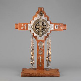 New Mexico, Nance Lopez, Assemblage Cross Altarpiece