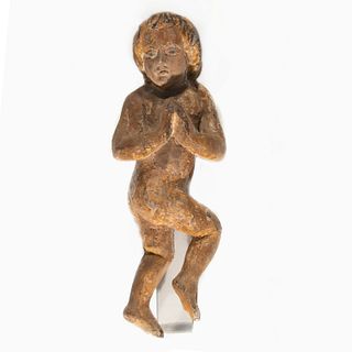 Spanish Colonial, Carved Wood Putti, 19th Century