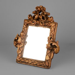 Spanish Colonial, Mexico, Carved Wood Frame with Mirror, 18th Century