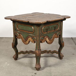 Spanish Colonial, Peru, Painted and Gilt Entrance Table, 18th Century