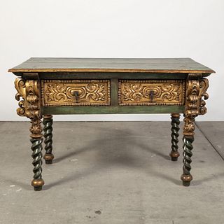 Spanish Colonial, Peru, Painted and Gilt Table, 18th Century