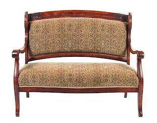 * A Victorian Mahogany Parlor Suite, Width of settee 51 inches.